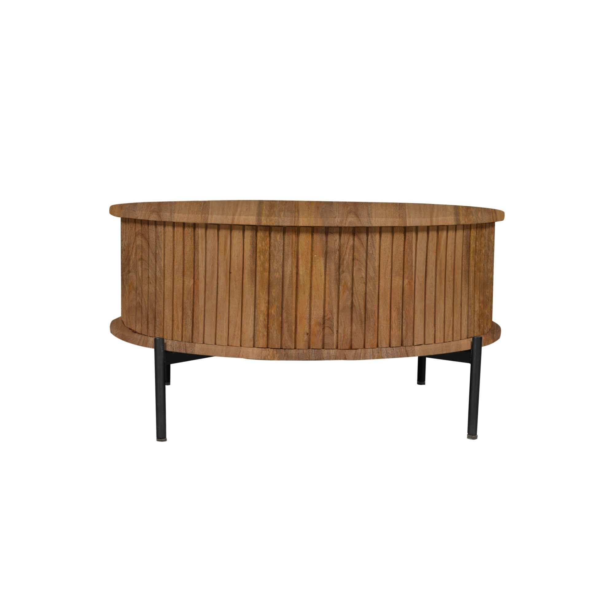 Ronde salontafel Madison Naturel Mangohout 80 cm - Image 8