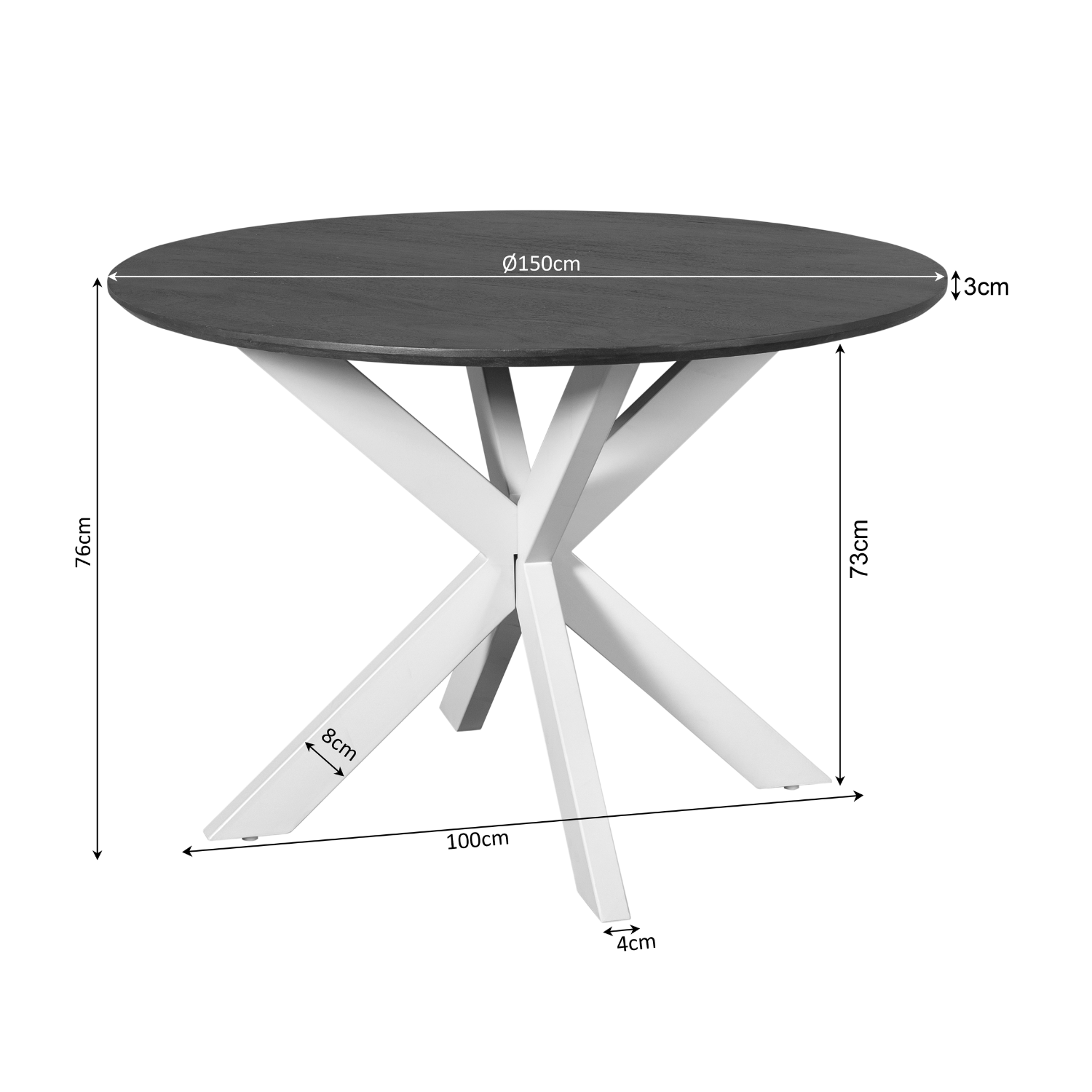 Ronde eettafel Madison Naturel Mangohout 150 cm - Image 4