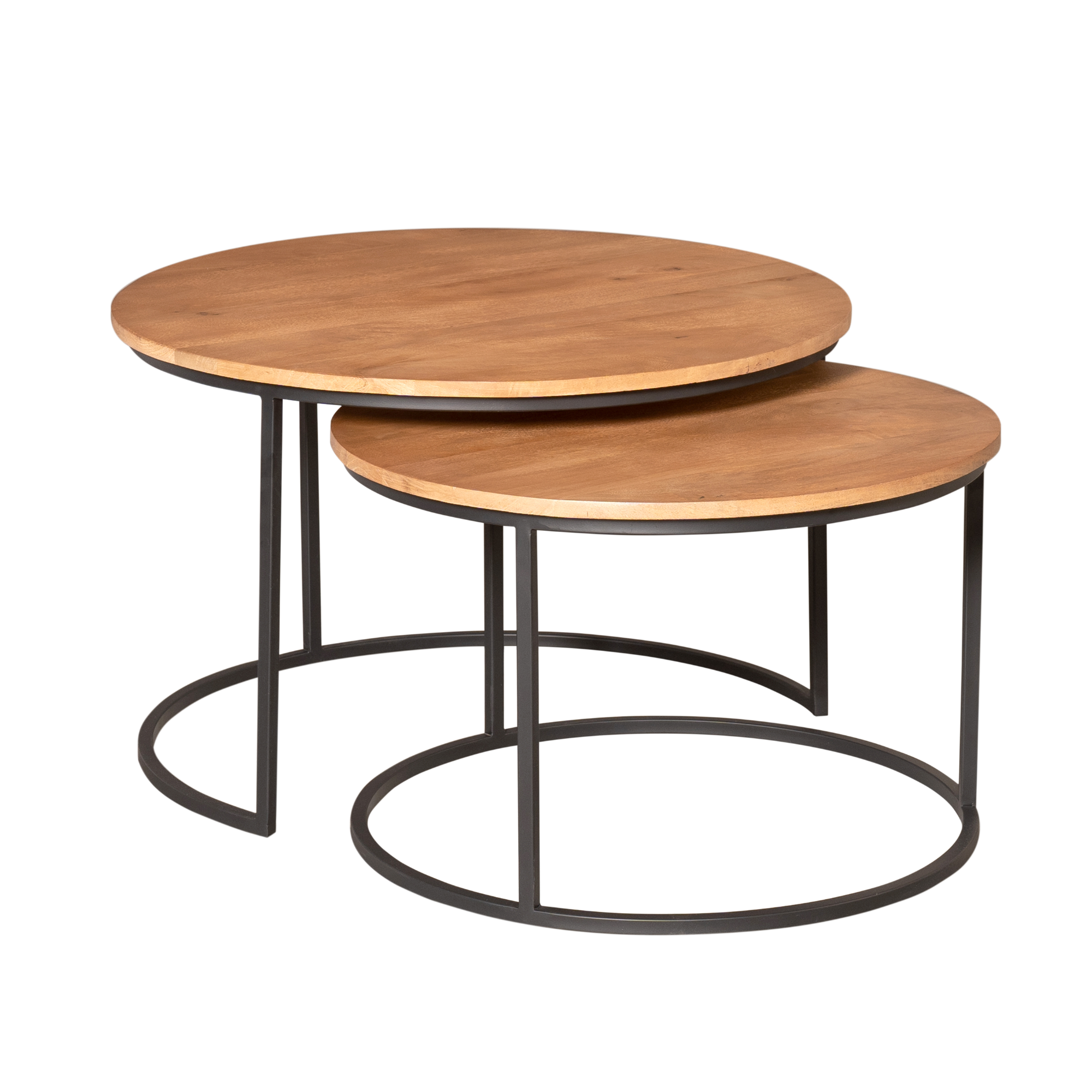 STF-2020_4 Salontafel set Madison Naturel Mangohout 70 cm - Image 5