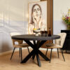 STF-515_0 Ronde eettafel Denver Zwart Mangohout 120 cm - Image 1