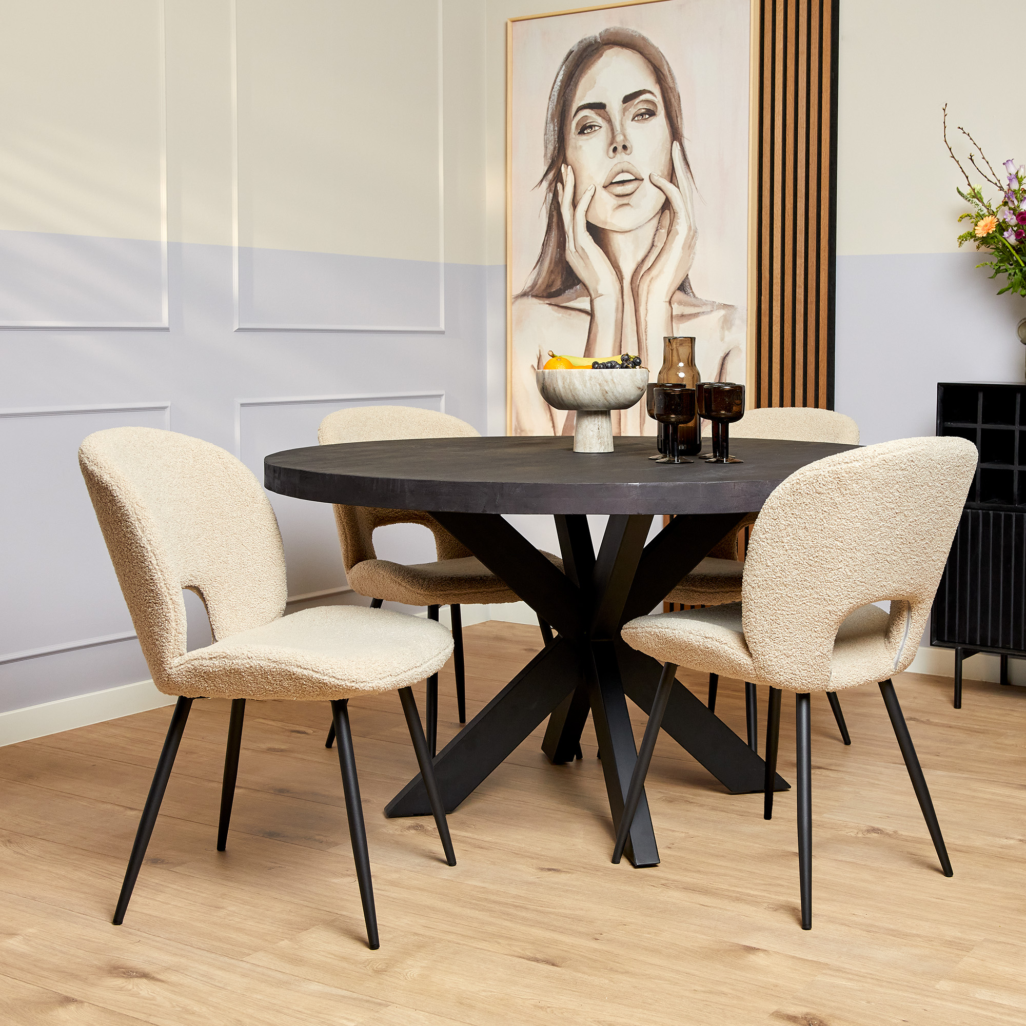 Ronde eettafel Denver Zwart Mangohout 150 cm - Image 2