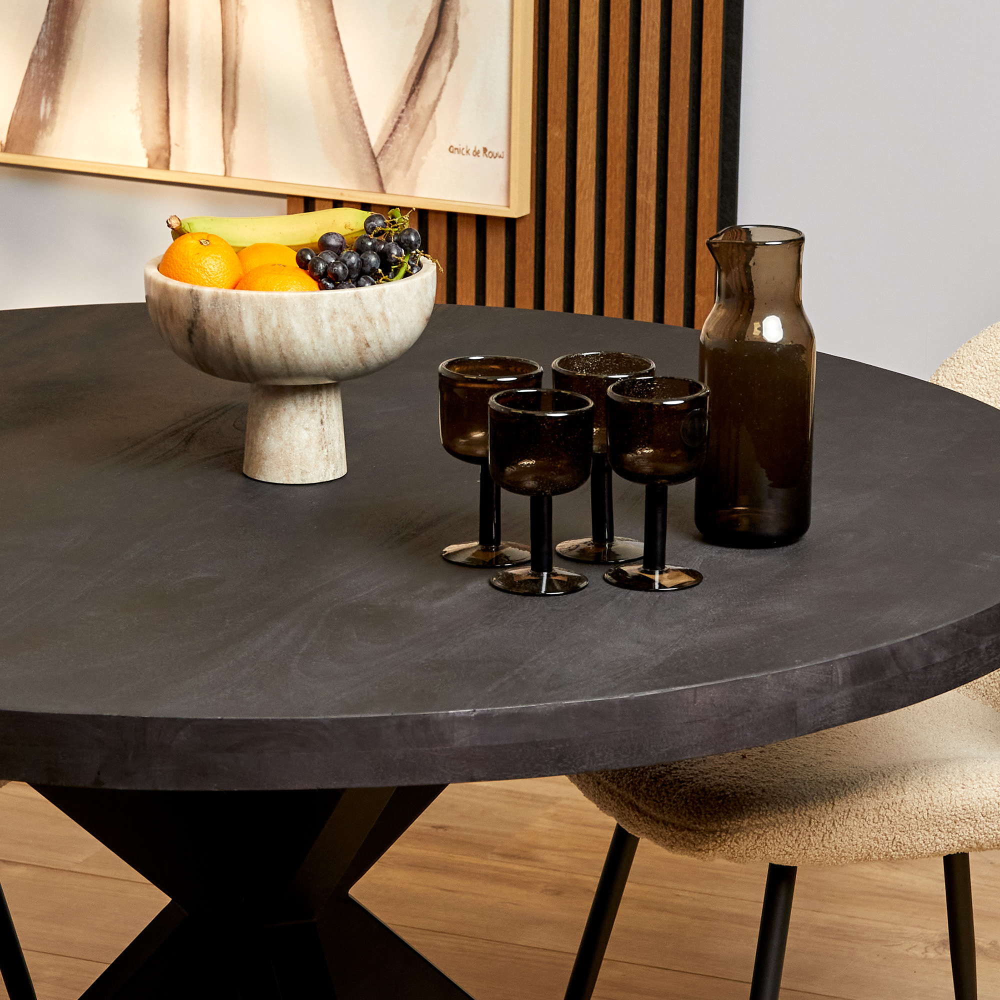 Ronde eettafel Denver Zwart Mangohout 150 cm - Image 4