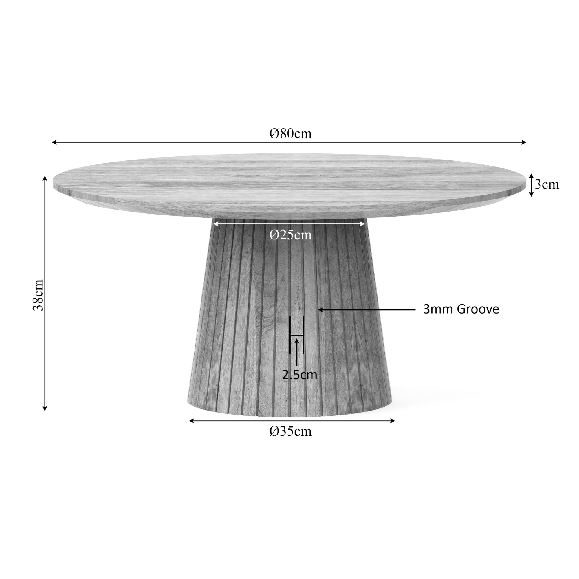 Salontafel Solana Naturel Mangohout 80 cm - Image 11