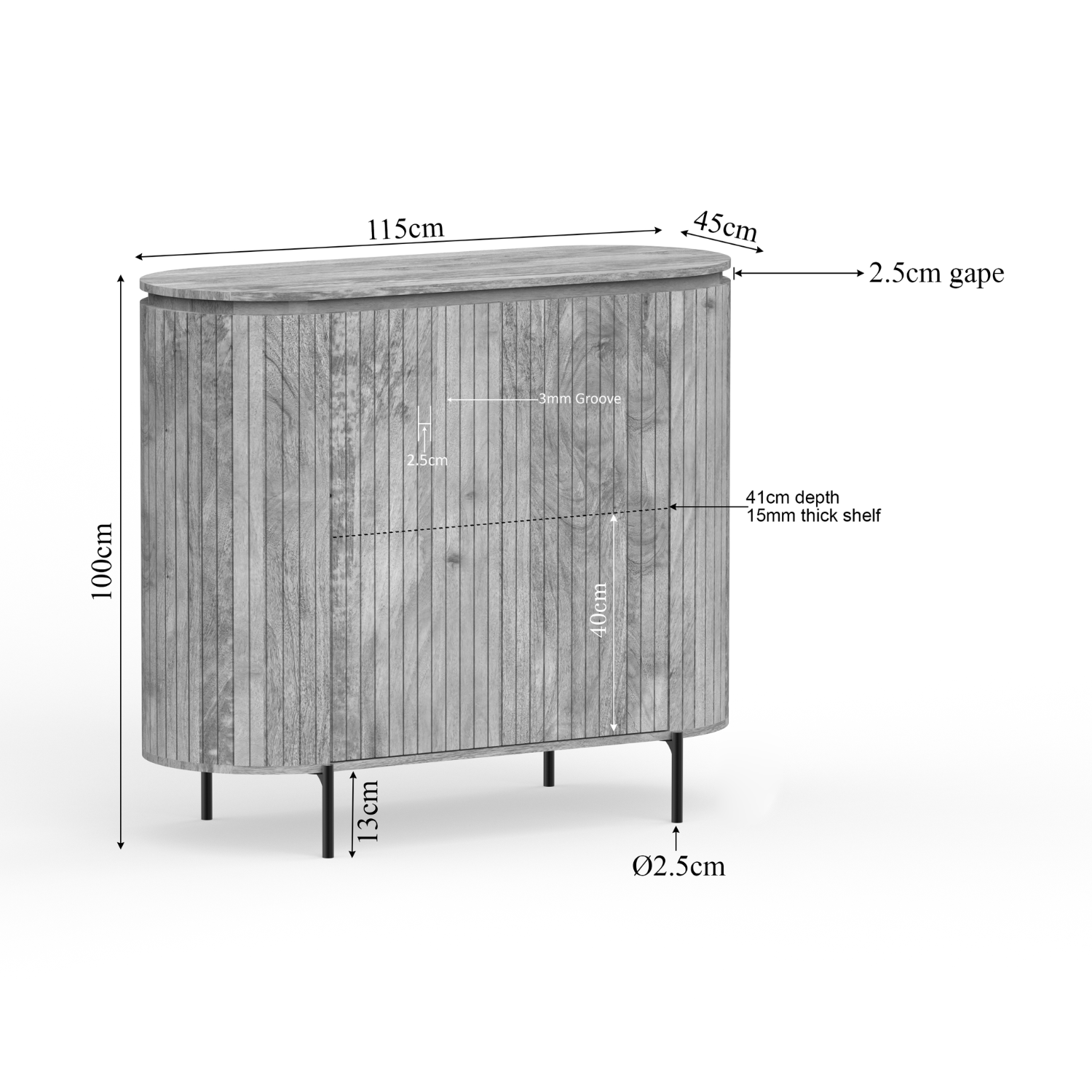 Kabinet kast Solana Naturel Mangohout 115 cm - Image 8