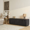 Tv meubel Brussel Zwart Mangohout 150 cm - Image 1