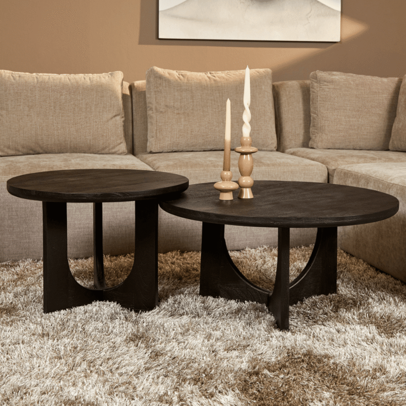 Ronde salontafel Guus Zwart Mangohout 80 cm - Image 2