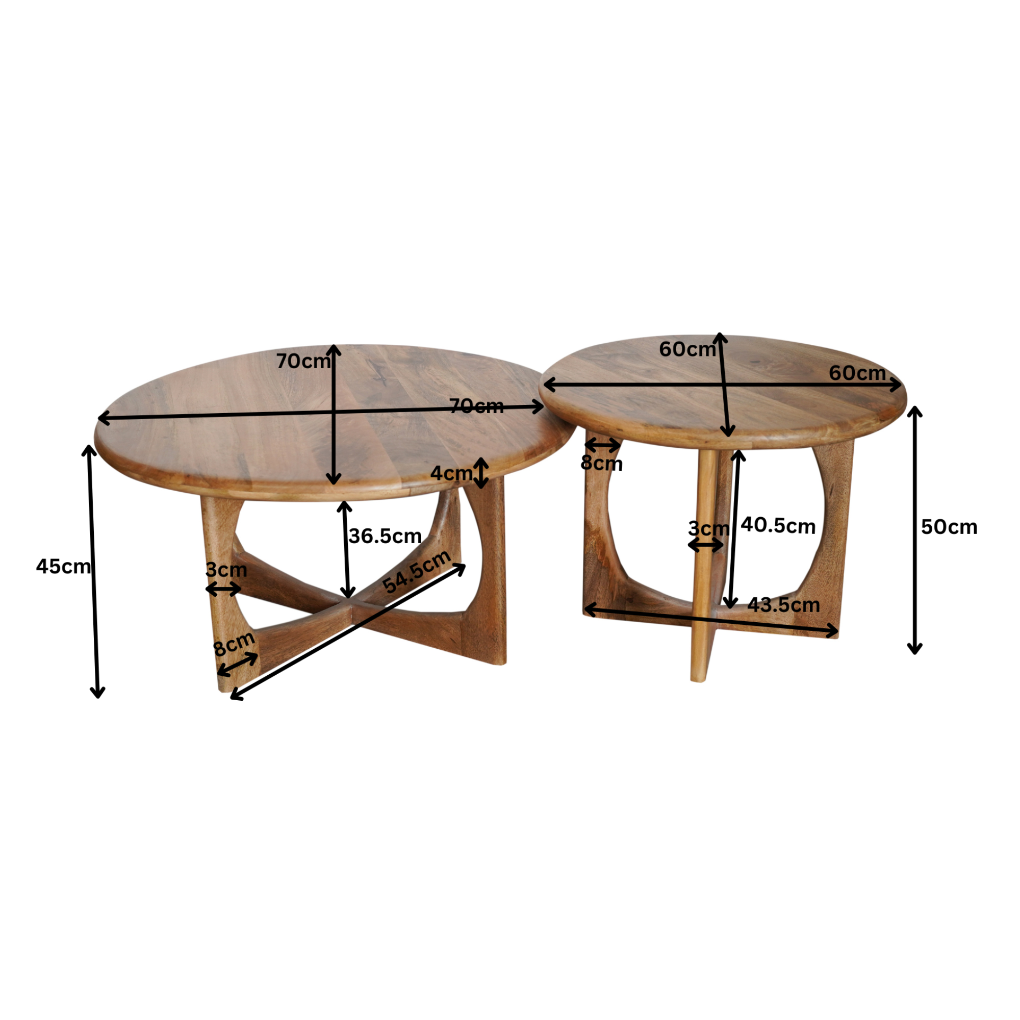 STF-9073_2 Ronde salontafel Milou Naturel Mangohout 70 cm - Image 3