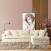 MYS-6001_0 MySofa Teddy Hoekbank Beige 2,5 zits+Divan Rechts - Image 1