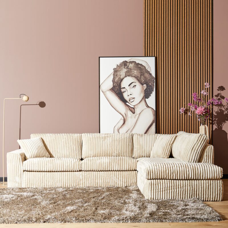 MySofa Teddy Hoekbank Beige 2,5 zits+Divan Rechts - Image 1