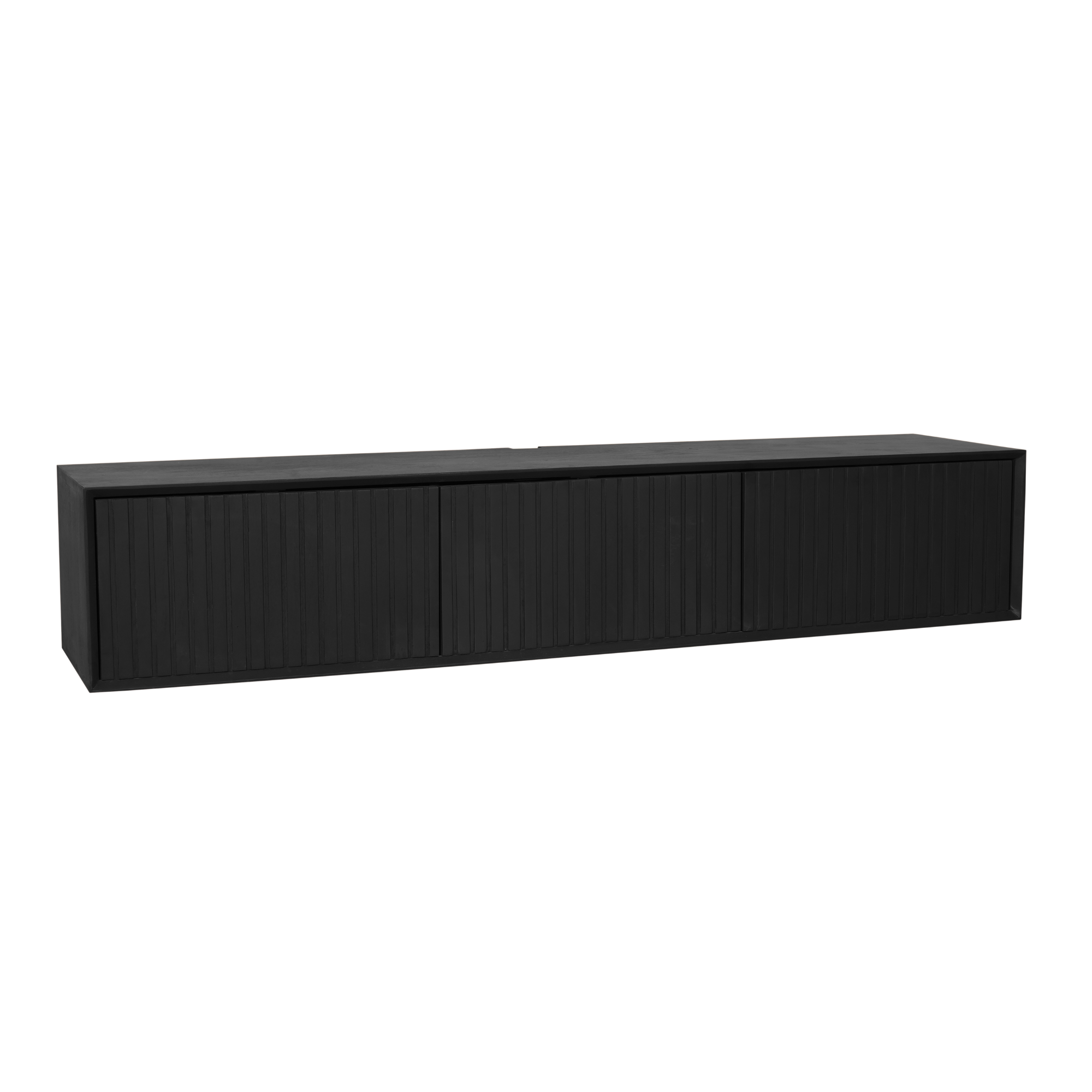 Zwevend tv meubel Madison Zwart Mangohout 160 cm - Image 6
