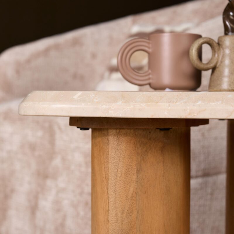 Bijzettafel Nuvé Naturel Botticino marmer 60 cm - Image 2