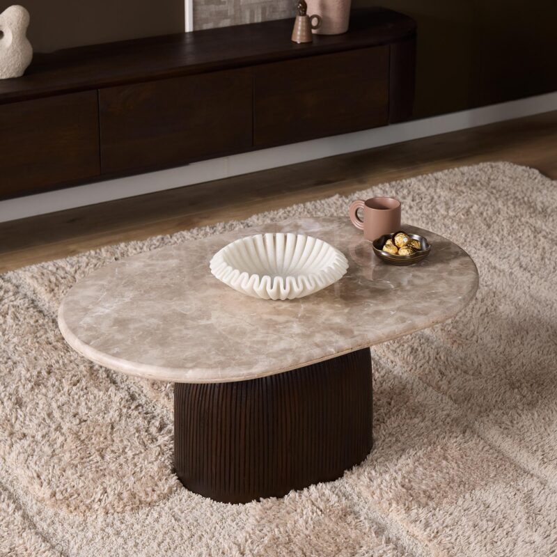 Salontafel Noel Bruin Marmer 90 cm - Image 1