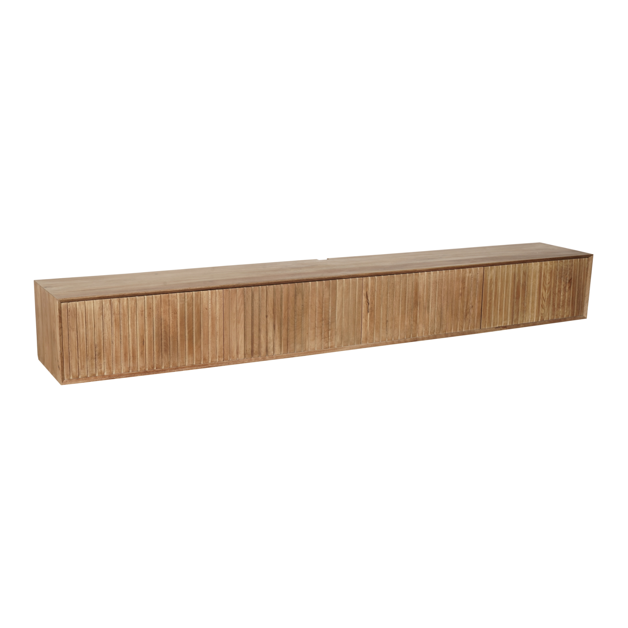 Zwevend tv meubel Madison Naturel Mangohout 280 cm - Image 6