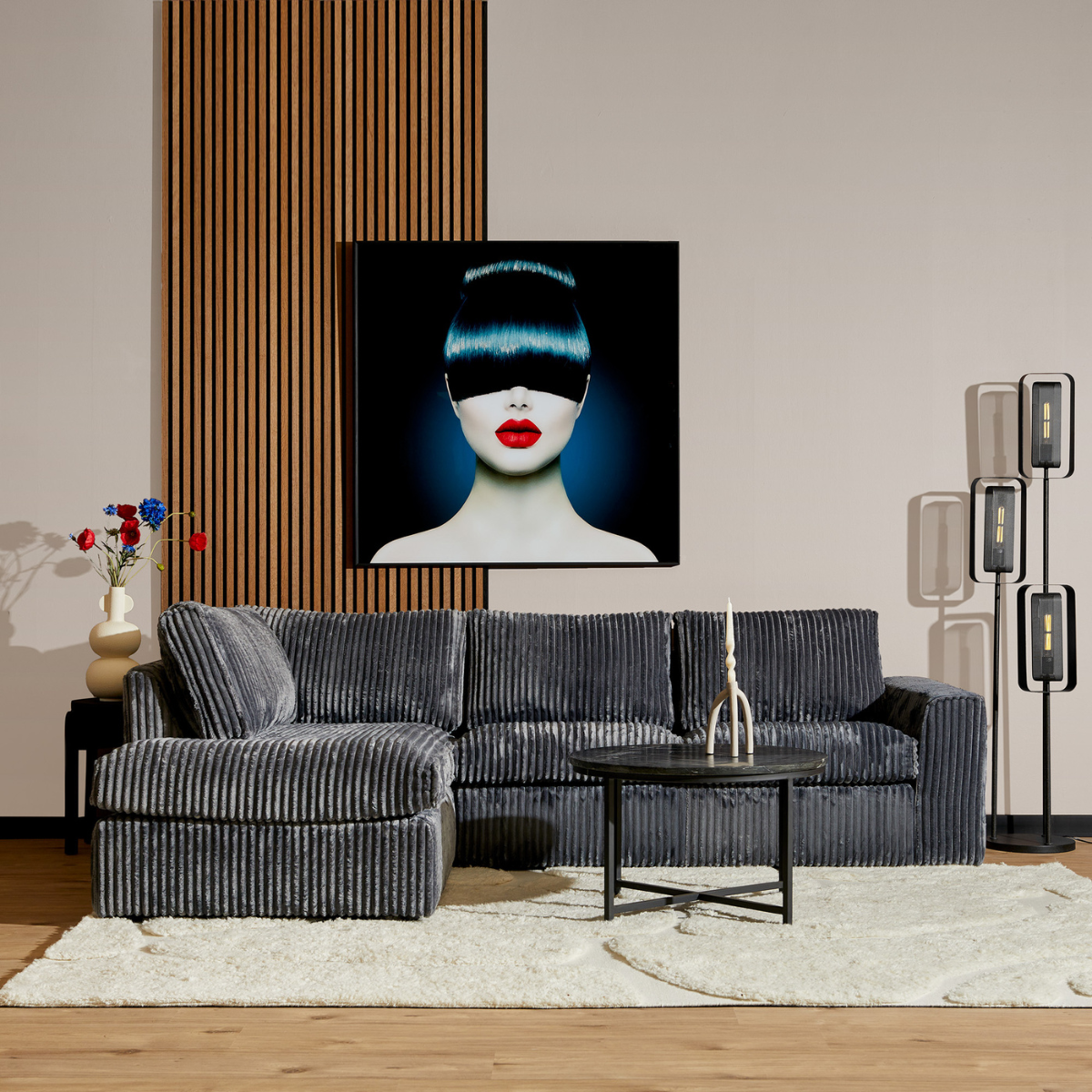 MySofa Teddy Hoekbank Antraciet Divan Links+2,5 zits - Image 1