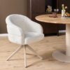 Draaibare eetkamerstoel Bella Off White Poot Zand - Image 1