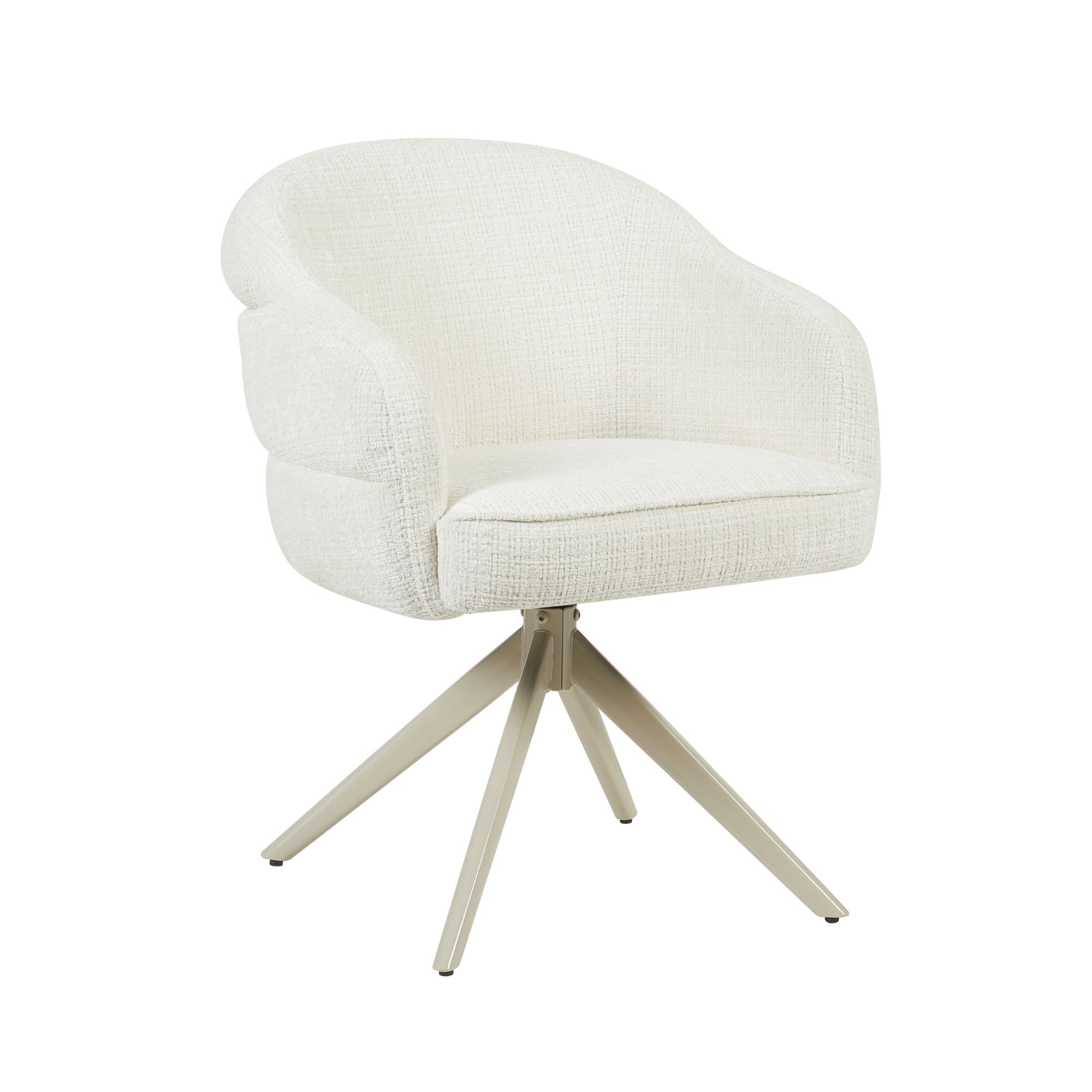 STF-9887_4 Draaibare eetkamerstoel Bella Off White Poot Zand - Image 5