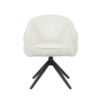 STF-9891_3 Draaibare eetkamerstoel Bella Off White Poot Zwart - Image 4