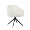 STF-9891_4 Draaibare eetkamerstoel Bella Off White Poot Zwart - Image 5