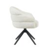 STF-9891_6 Draaibare eetkamerstoel Bella Off White Poot Zwart - Image 7
