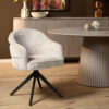STF-9891_10 Draaibare eetkamerstoel Bella Off White Poot Zwart - Image 11
