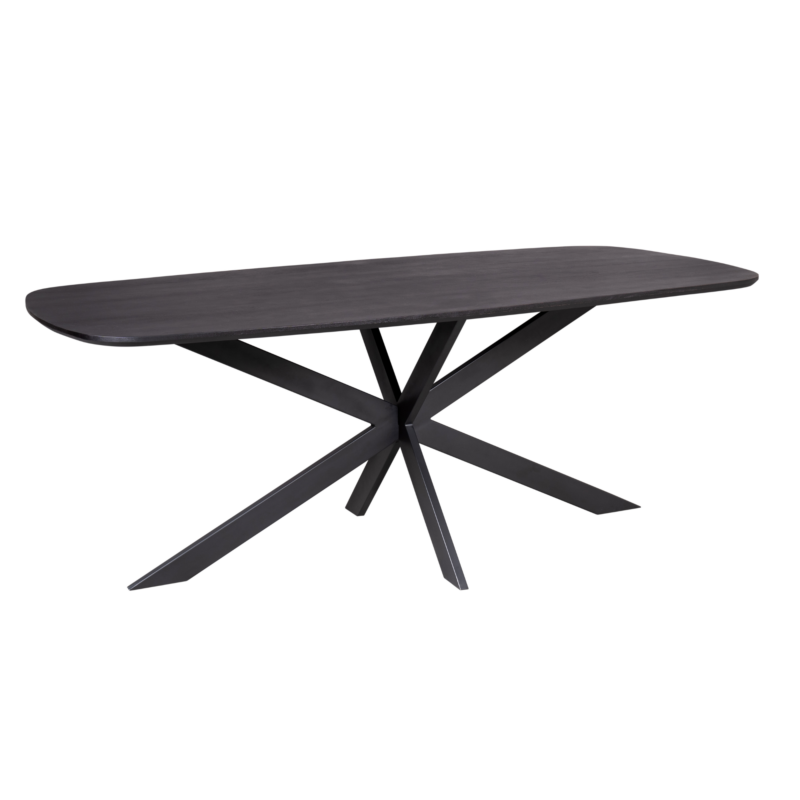 Deens ovale eettafel Elegance Zwart Mangohout 200 cm - Image 1