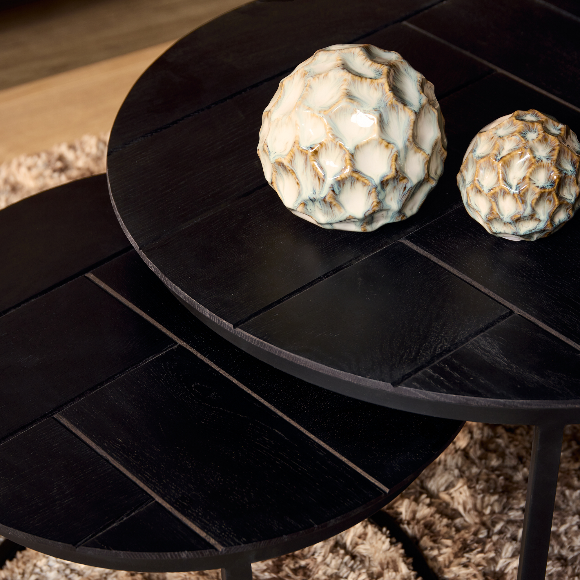 Salontafel set Otik Zwart Eikenhout 70 cm - Image 2