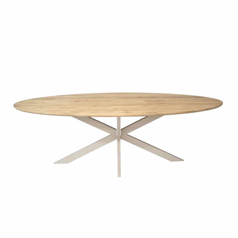 Ovale eettafel Ferris Naturel Poot Zand Eikenhout 280 cm - Image 2