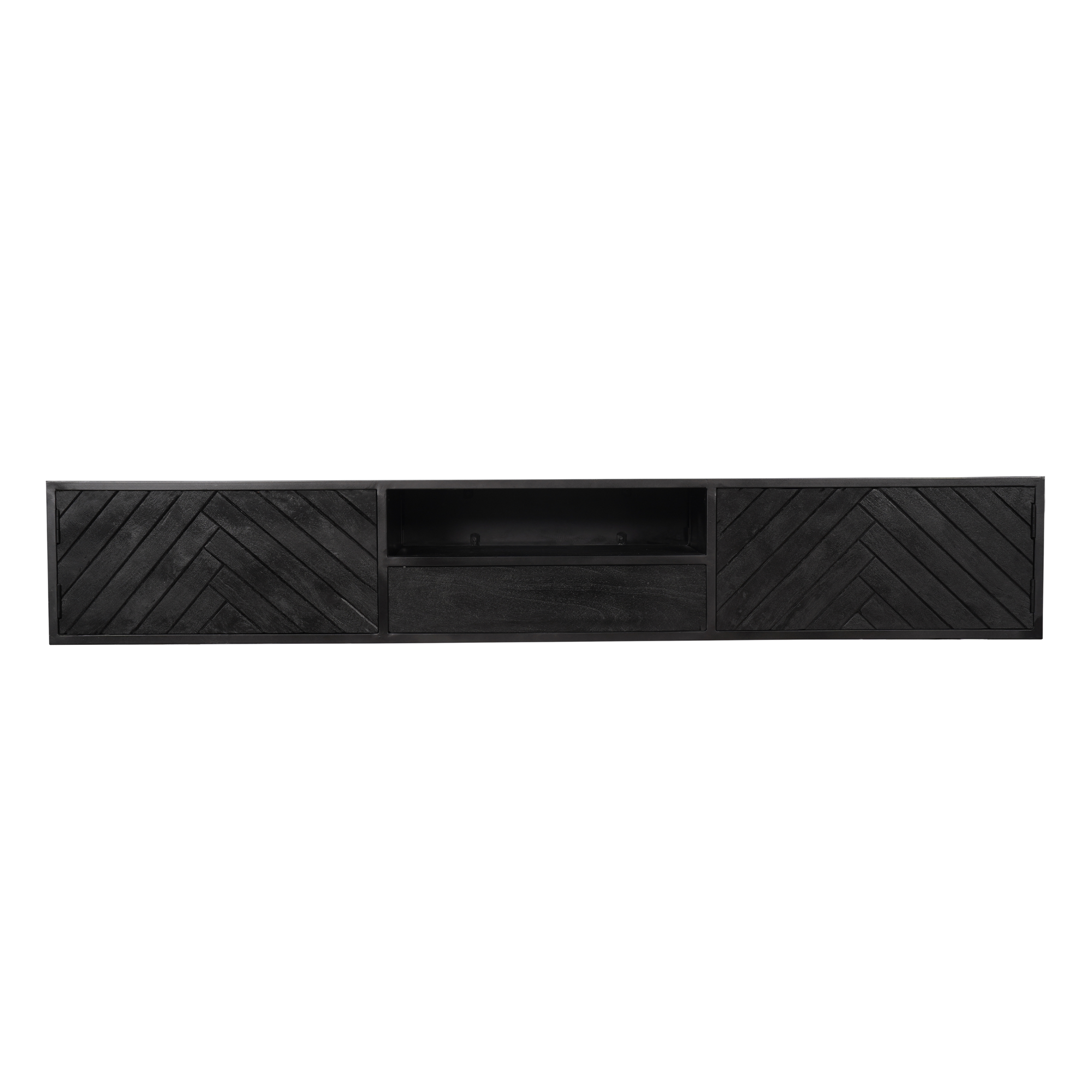 STF-8522_5 Zwevend tv meubel New York Zwart Mangohout 200 cm - Image 6