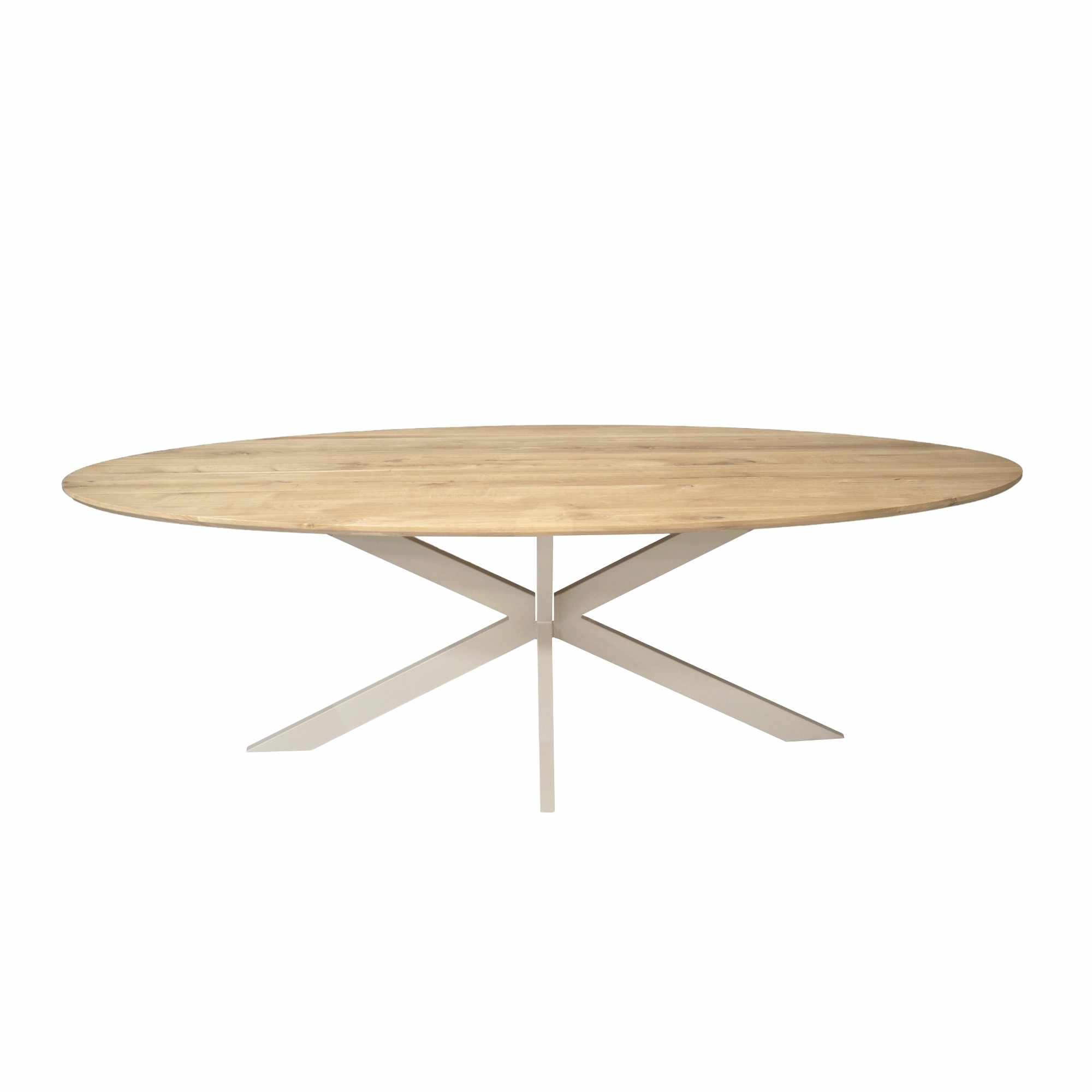 STF-2150_1 Ovale eettafel Ferris Naturel Poot Zand Eikenhout 240 cm - Image 2