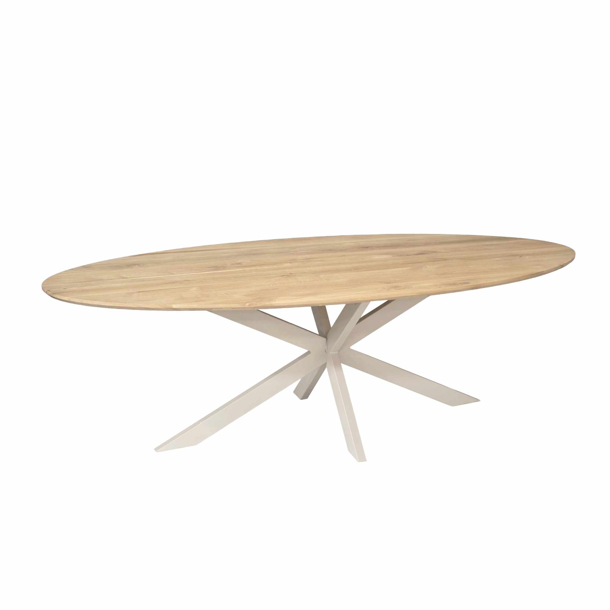 STF-2150_2 Ovale eettafel Ferris Naturel Poot Zand Eikenhout 240 cm - Image 3