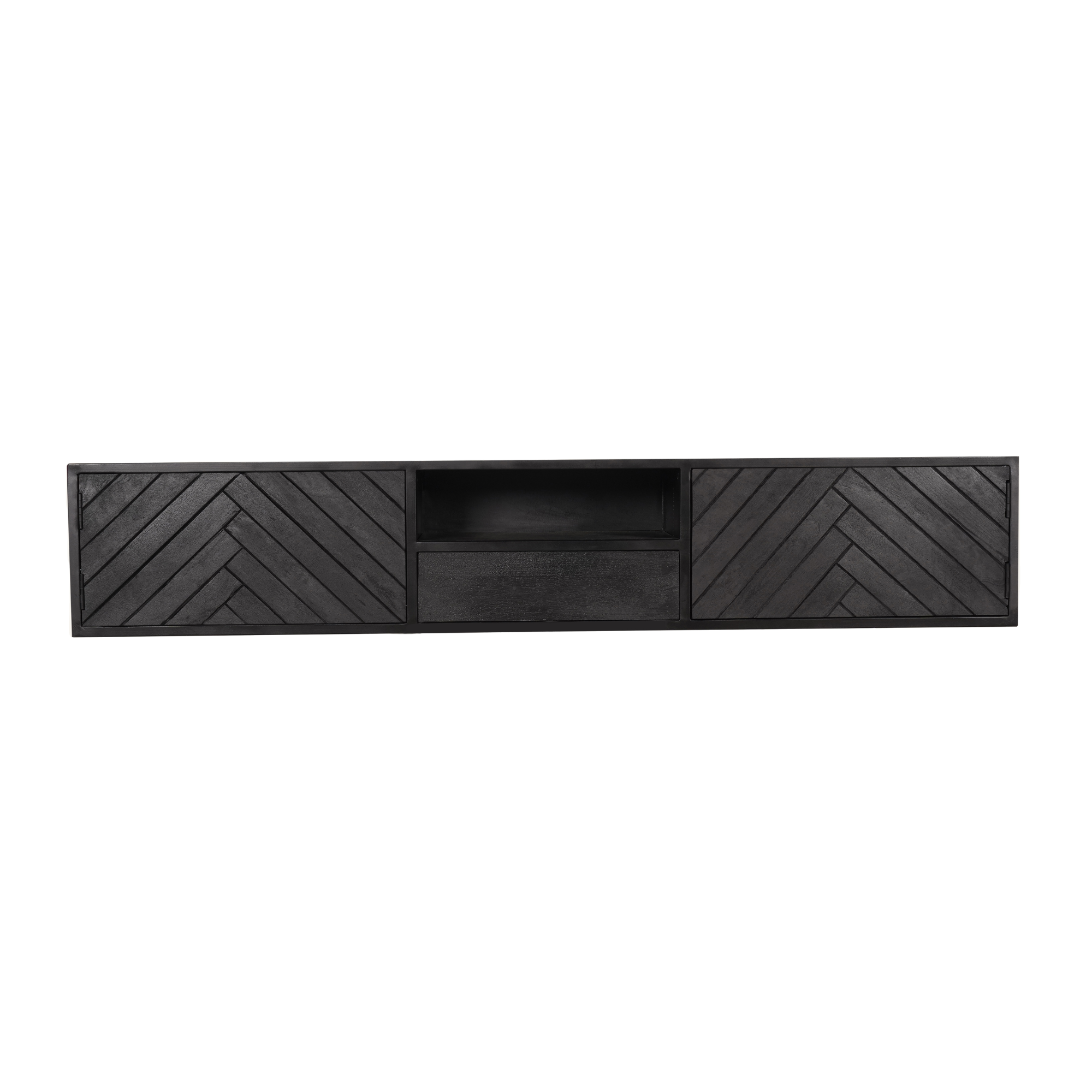STF-8521_10 Zwevend tv meubel New York Zwart Mangohout 180 cm - Image 11