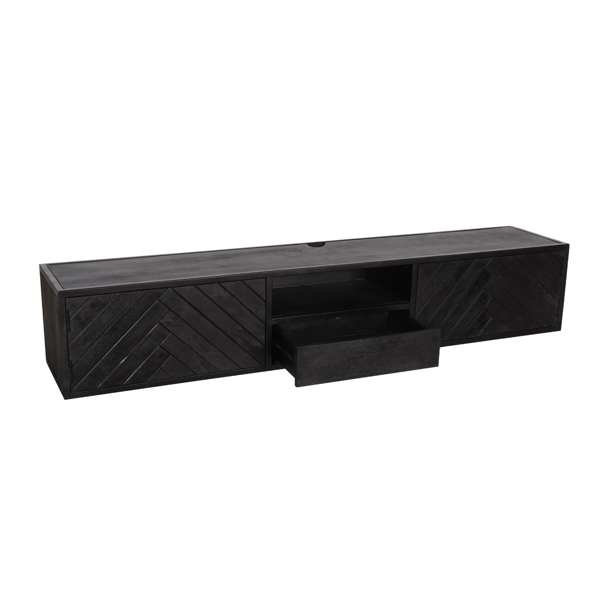 STF-8521_13 Zwevend tv meubel New York Zwart Mangohout 180 cm - Image 14