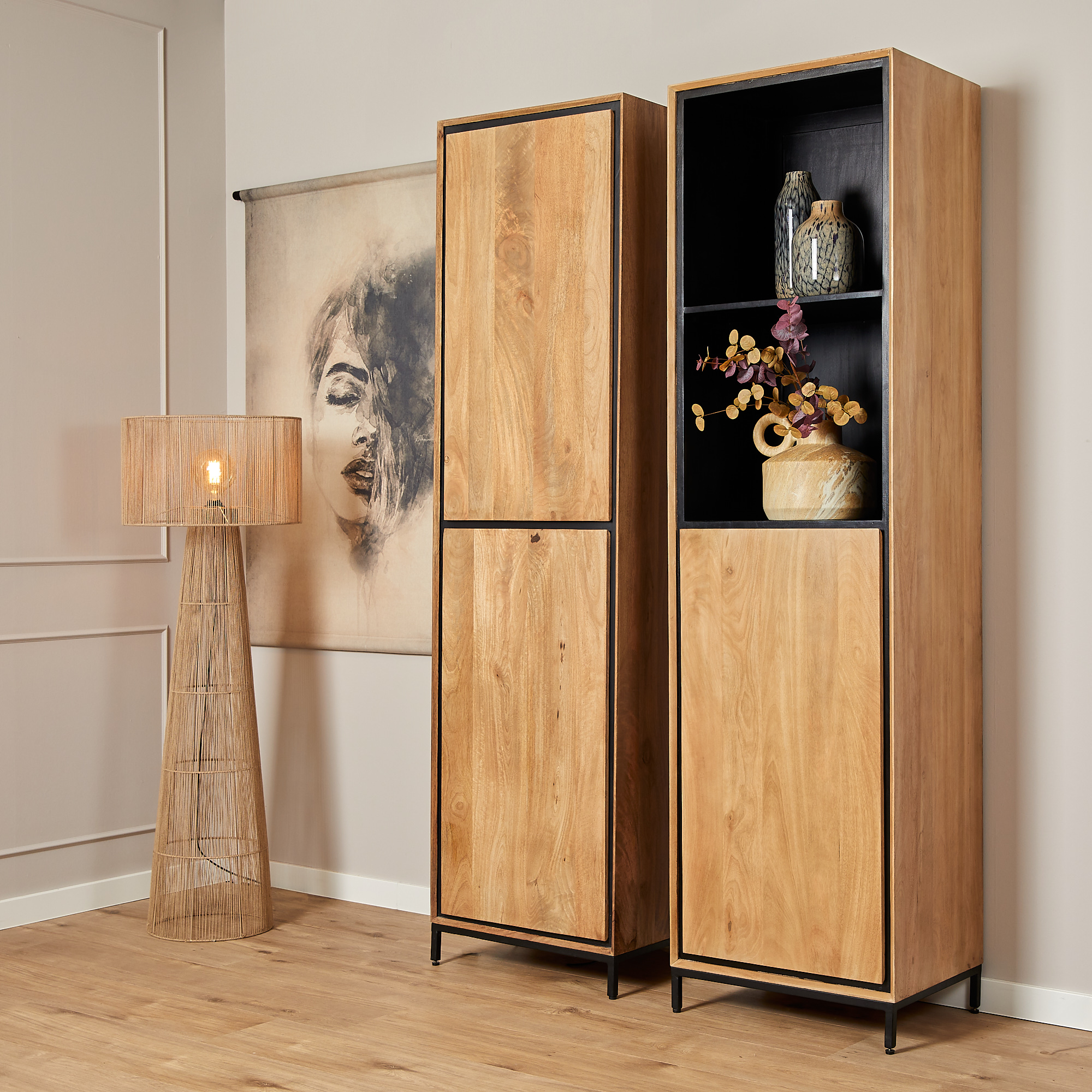 Boekenkast RichWood Naturel Mangohout 60 cm - Image 1