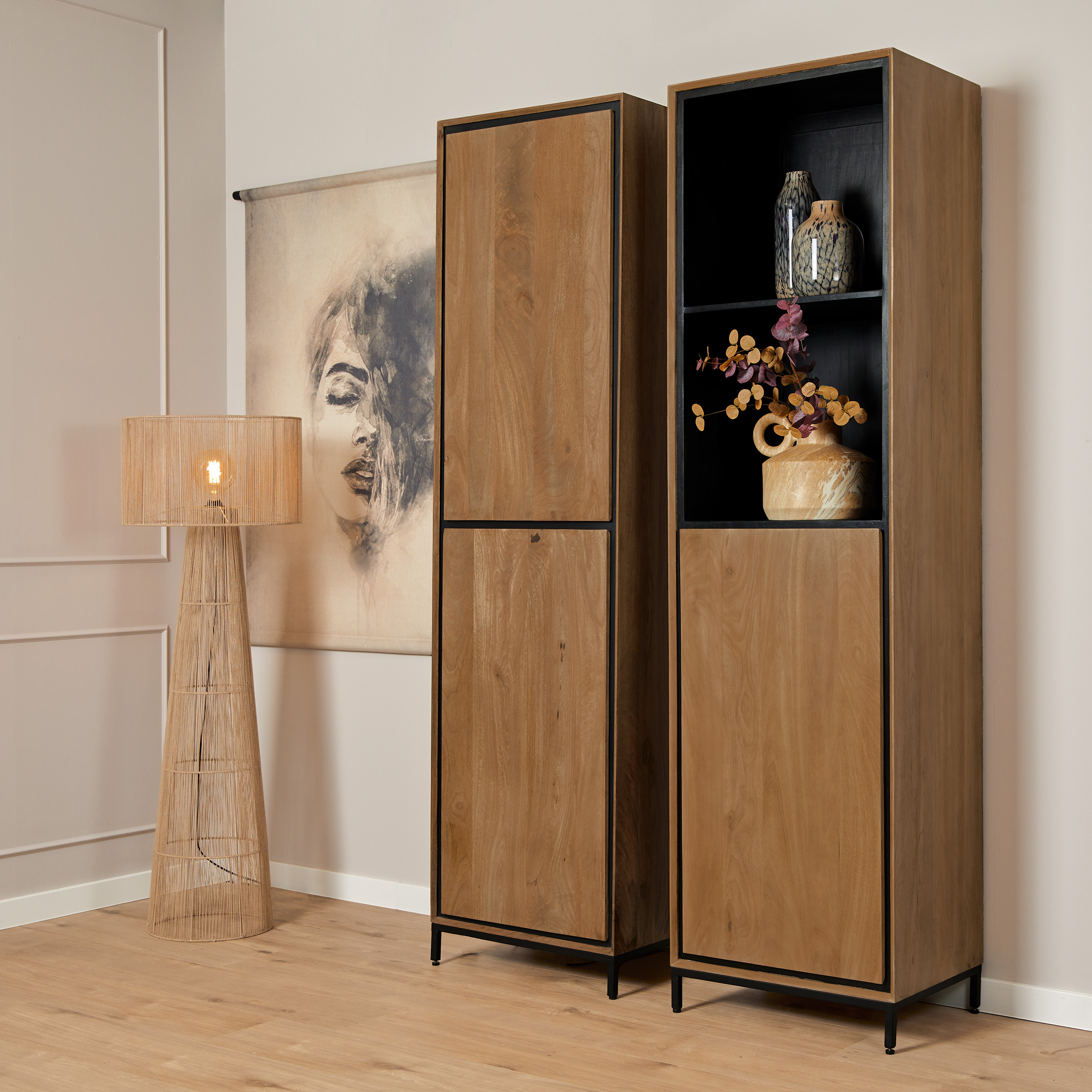 Boekenkast RichWood Naturel Mangohout 60 cm - Image 9