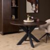 STF-6803_0 Ronde eettafel Madison Bruin Poot Zwart Mangohout 110 cm - Image 1