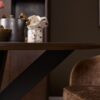STF-6803_2 Ronde eettafel Madison Bruin Poot Zwart Mangohout 110 cm - Image 3