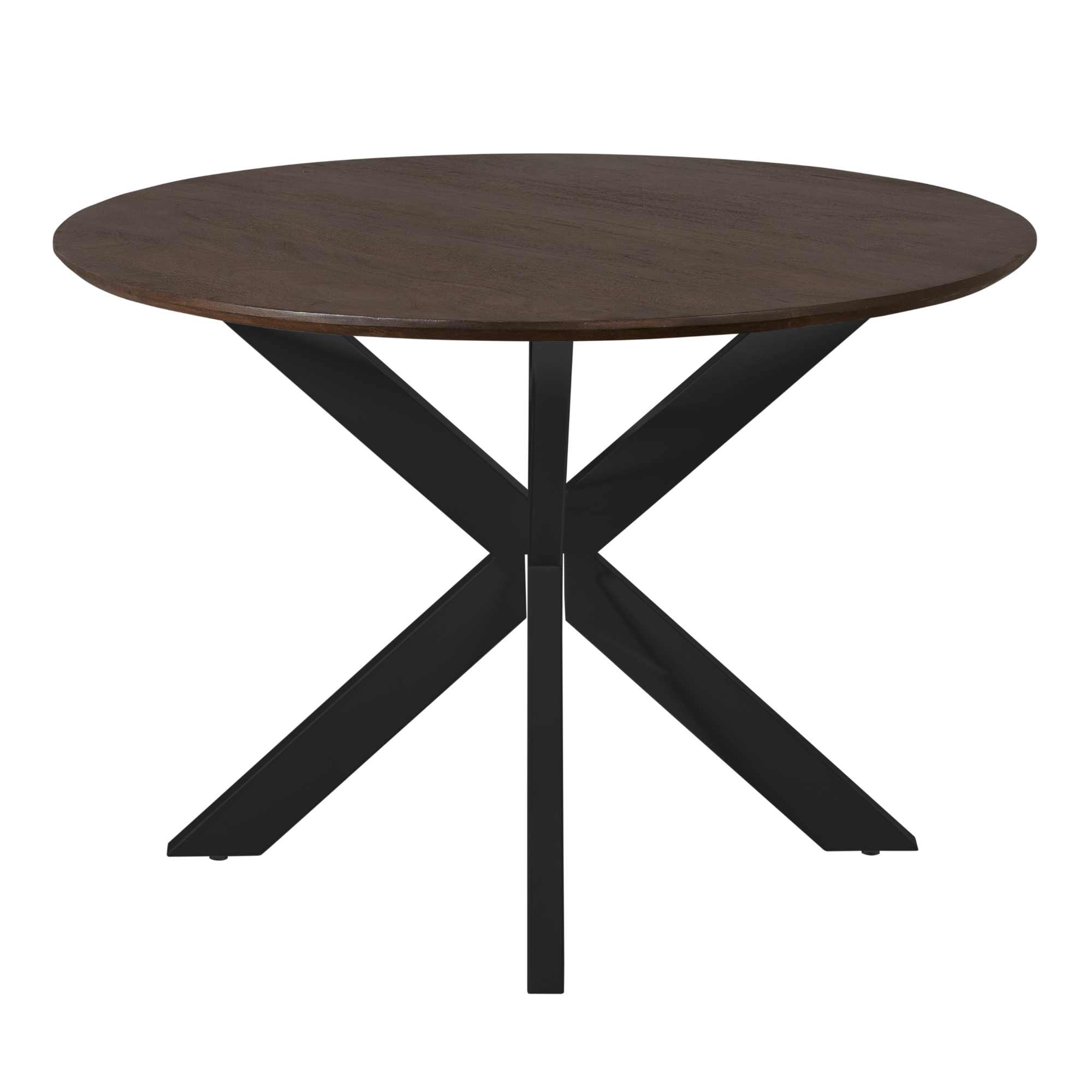 STF-6803_6 Ronde eettafel Madison Bruin Poot Zwart Mangohout 110 cm - Image 7