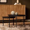 STF-3970_0 Salontafel set Otik Zwart Eikenhout 70 cm - Image 1