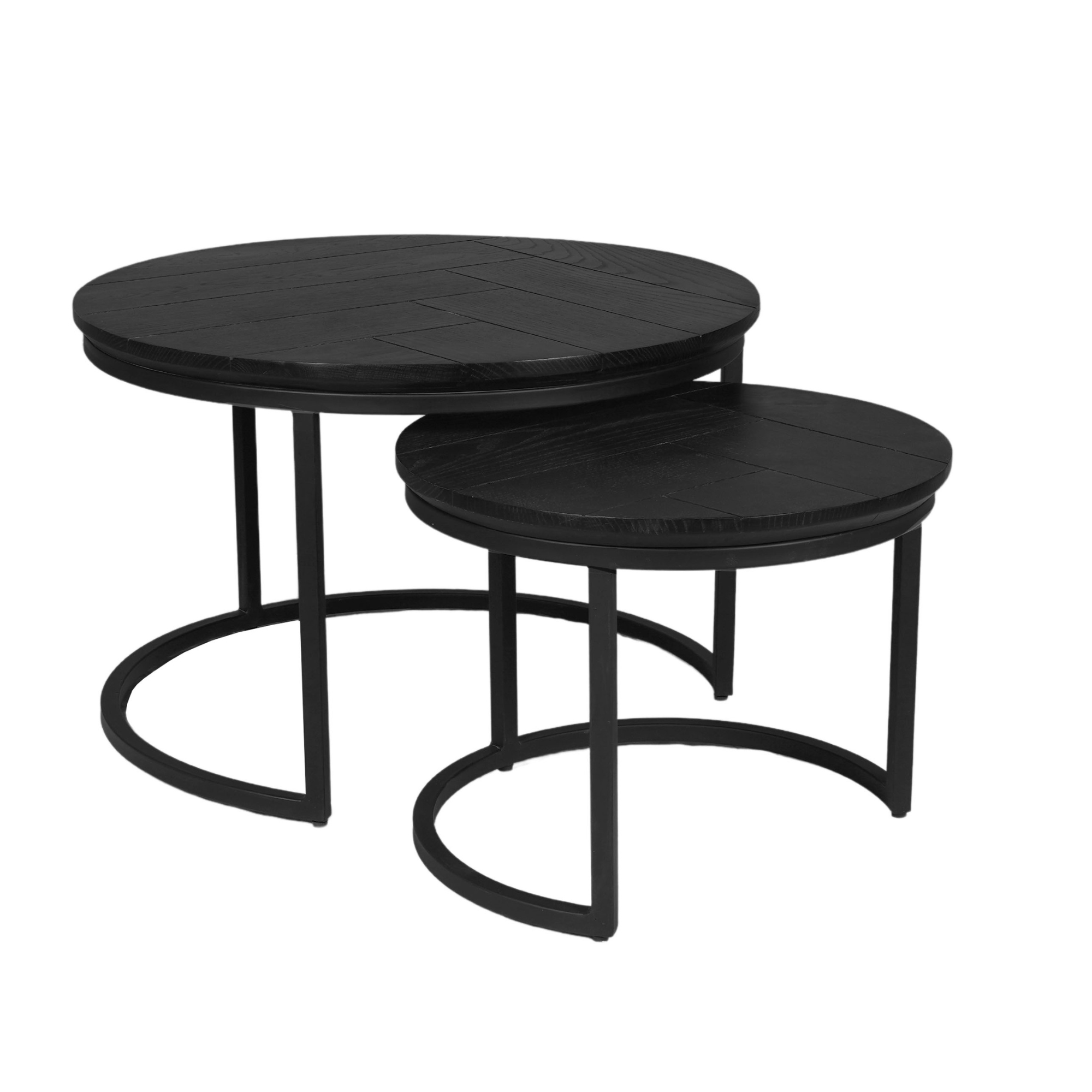 Salontafel set Otik Zwart Eikenhout 70 cm - Image 4