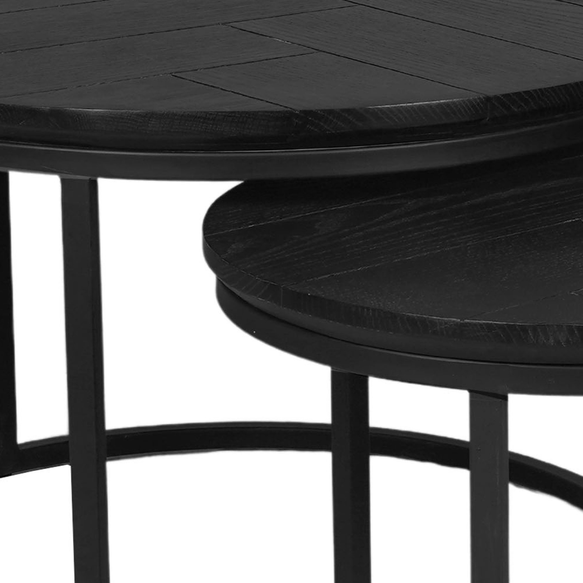 Salontafel set Otik Zwart Eikenhout 70 cm - Image 5