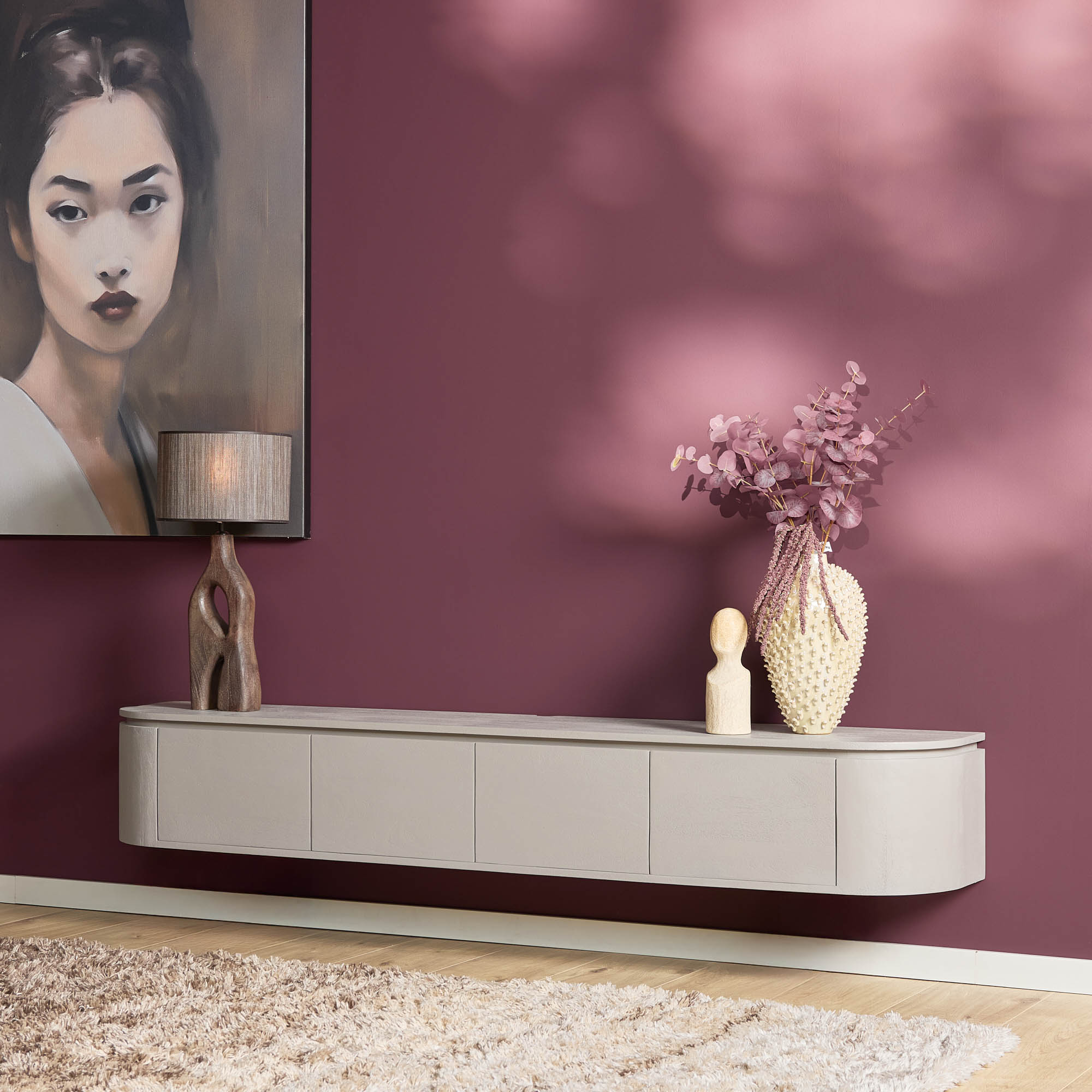 Tv meubel Excellent Taupe Mangohout 200 cm - Image 2