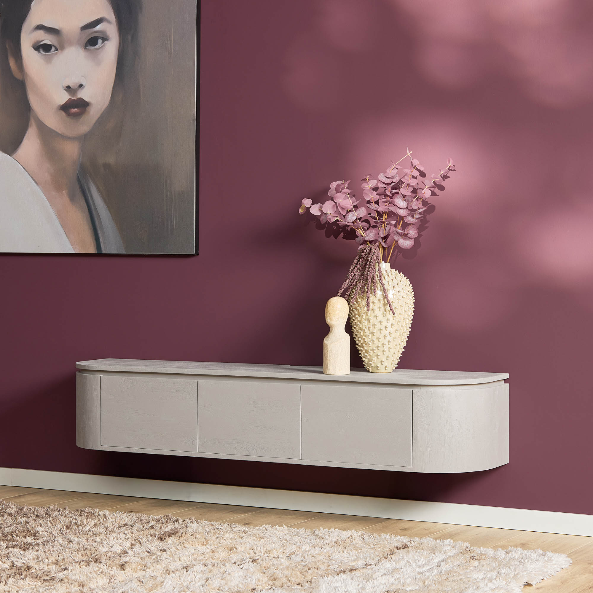 Tv meubel Excellent Taupe Mangohout 160 cm - Image 2