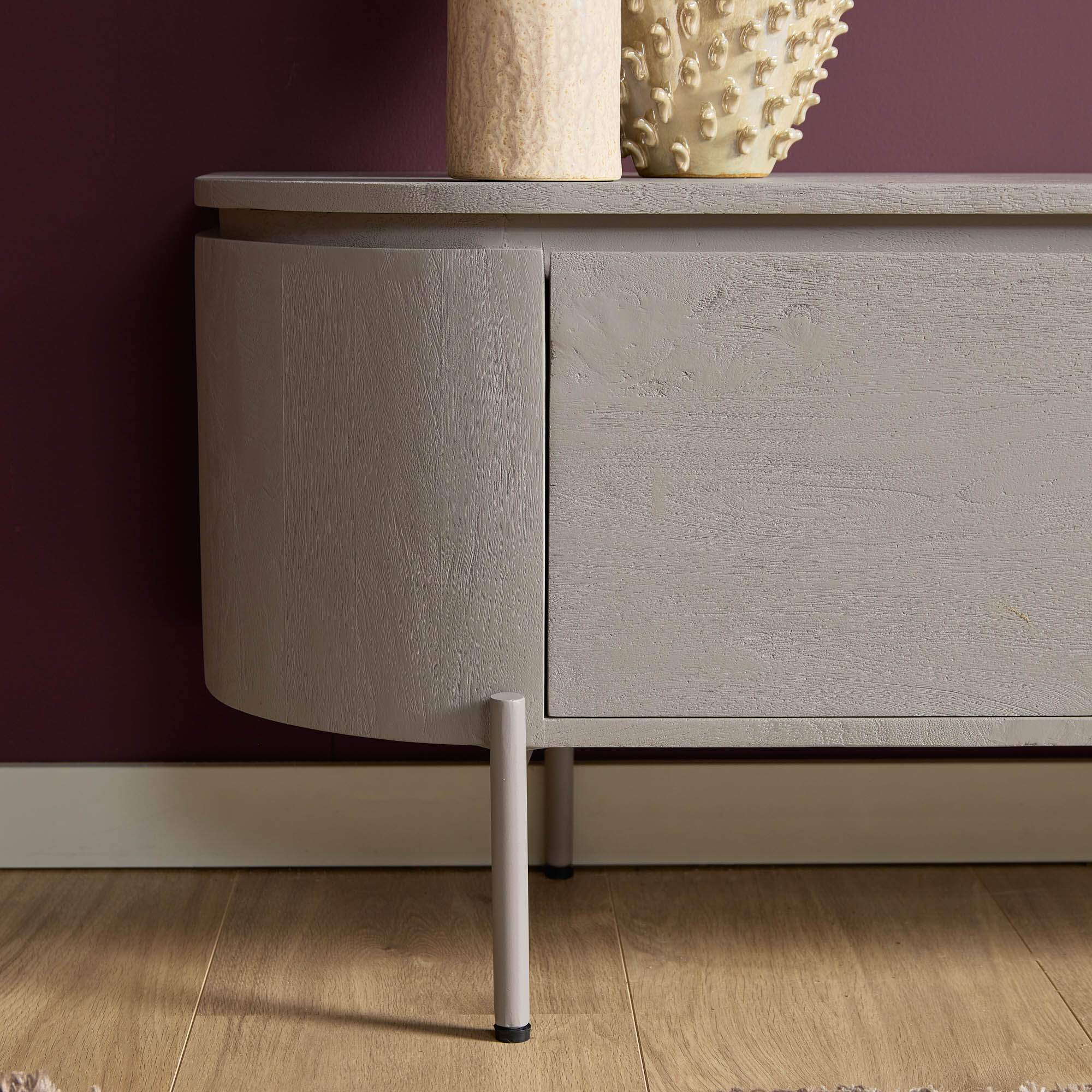 Tv meubel Excellent Taupe Mangohout 160 cm - Image 5