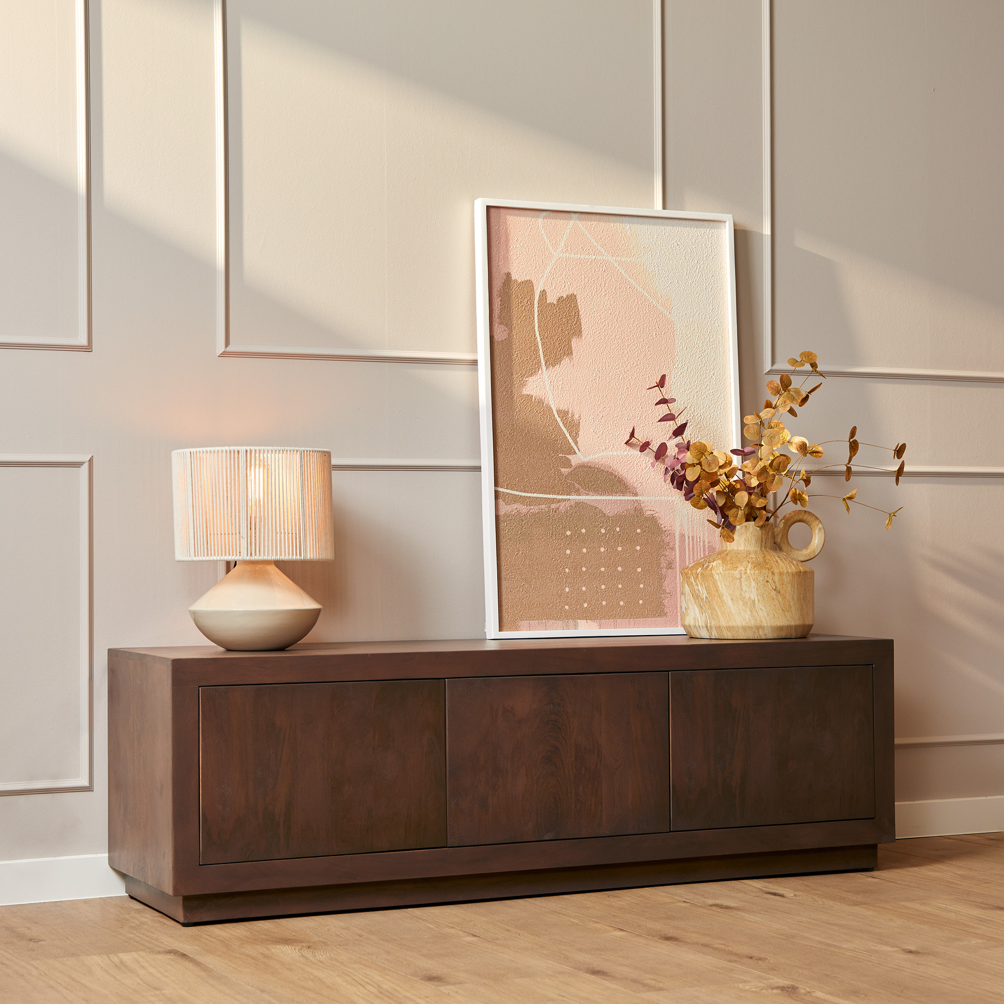 Vierkante salontafel Brussel Walnoot Mangohout 80 cm - Image 7