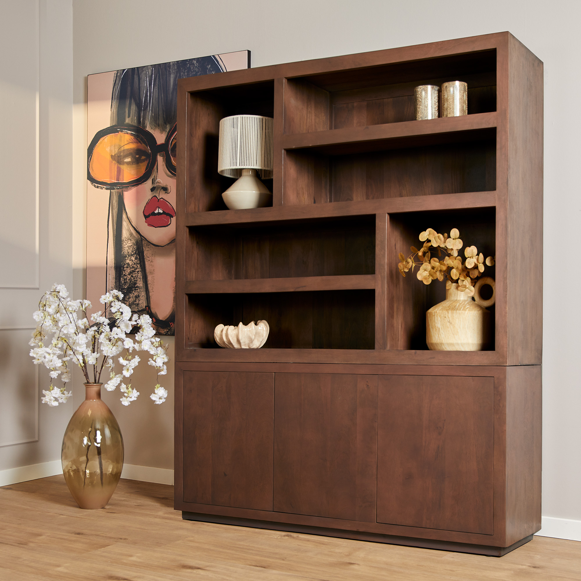 Vierkante salontafel Brussel Walnoot Mangohout 80 cm - Image 10