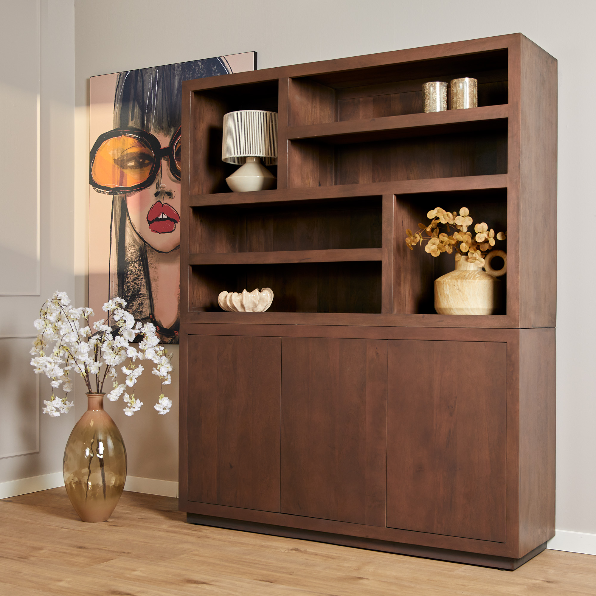 Vierkante salontafel Brussel Walnoot Mangohout 80 cm - Image 11