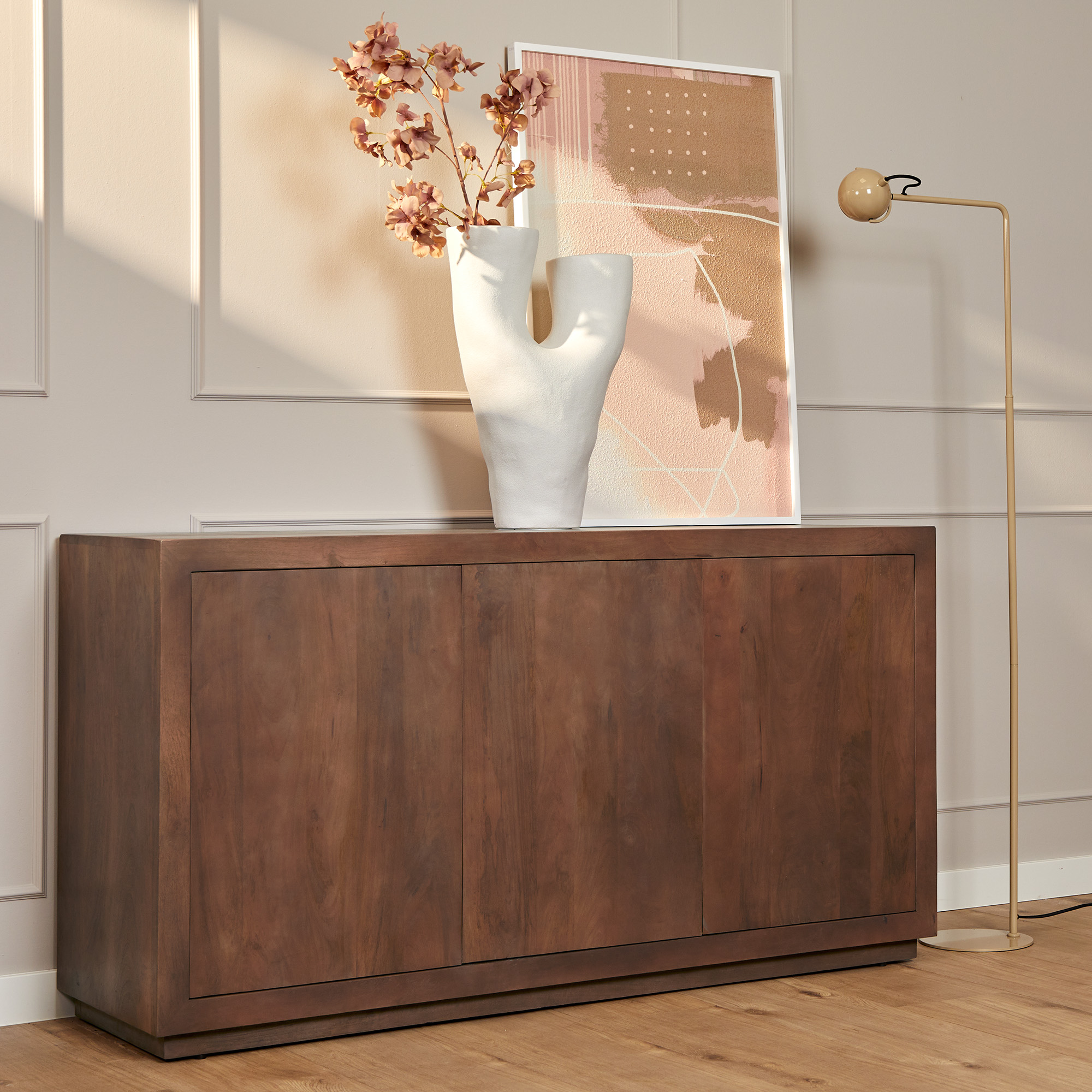 Vierkante salontafel Brussel Walnoot Mangohout 80 cm - Image 18