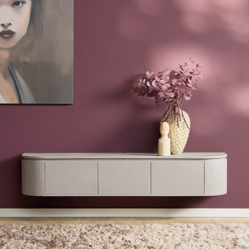 Tv meubel Excellent Taupe Mangohout 160 cm - Image 1