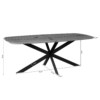 STF-503_3 Deens ovale eettafel Elegance Zwart Mangohout 200 cm - Image 4