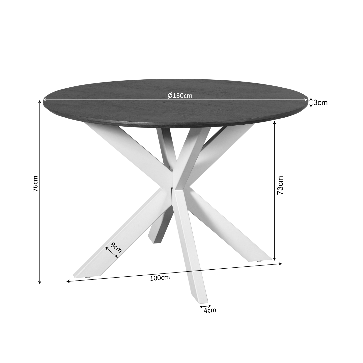 STF-7812_4 Ronde eettafel Madison Naturel Mangohout 130 cm - Image 5